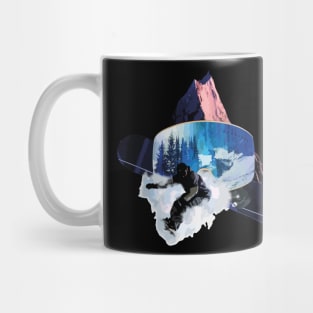 Snowboarding Extreme Stunts With A Winter Mountain Mug